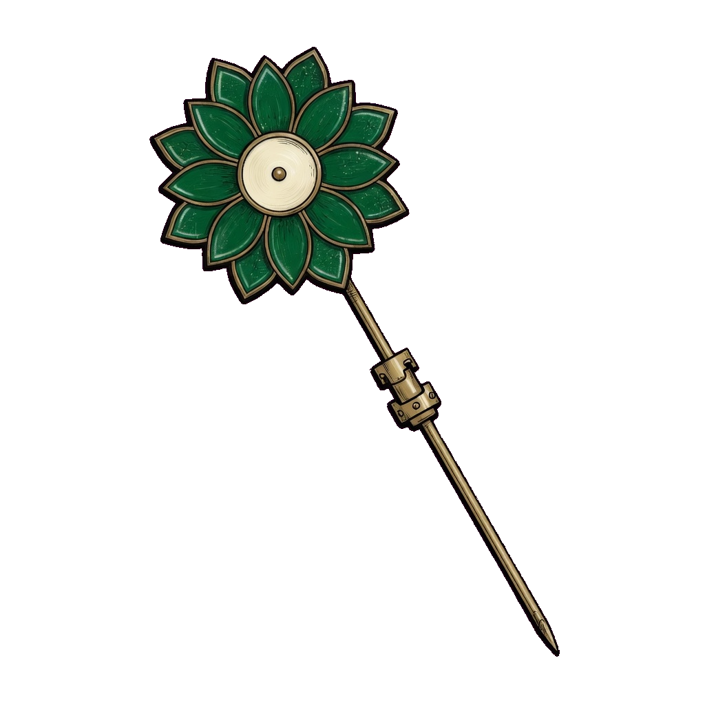 A hat pin on a brim